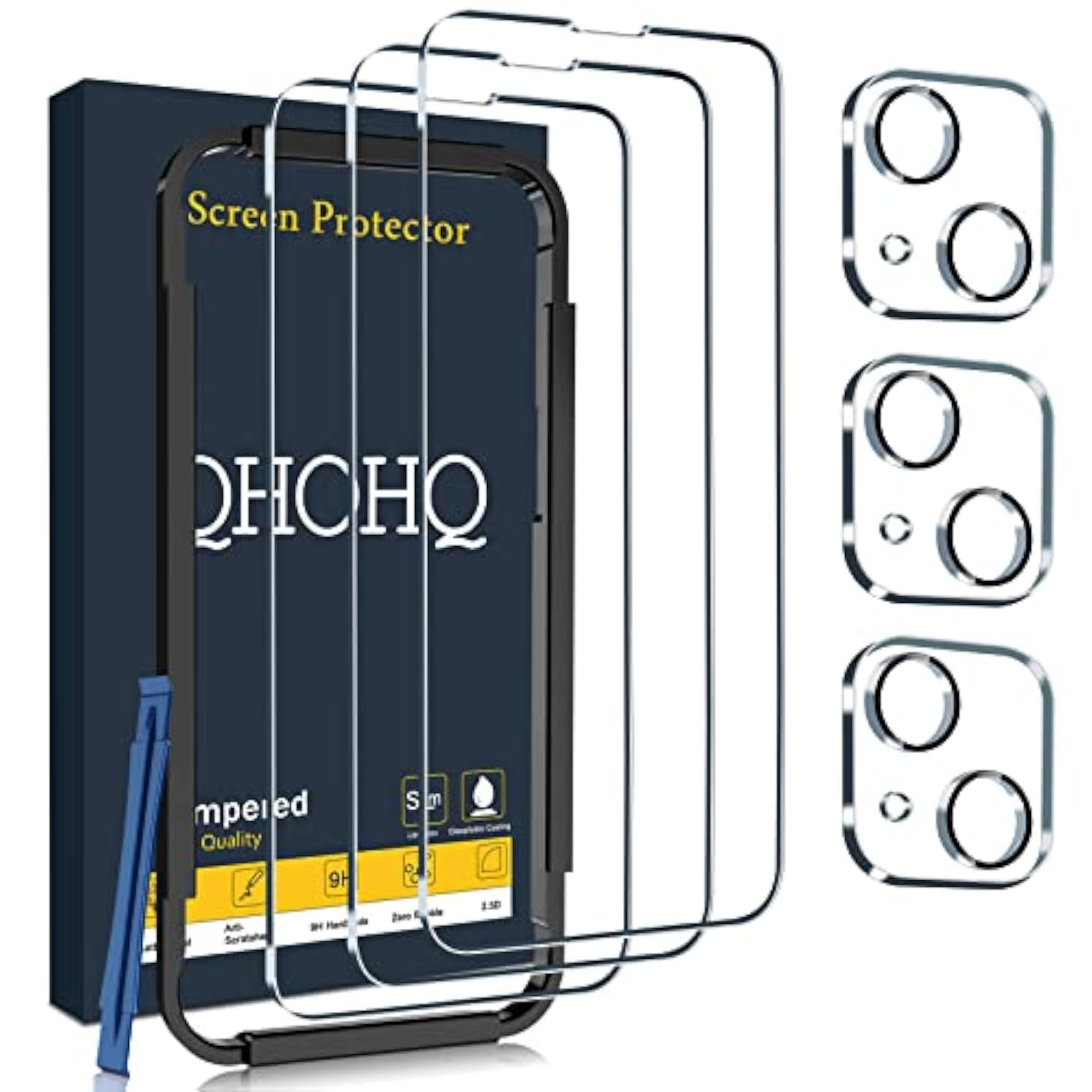 3 Pack Screen Protector & Camera Lens Protector for iPhone 14/13 [6.1"], 9H Hardness