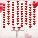 80 Pcs Red Felt Heart Garland,Valentines Day Decorations,Valentines Day Party Decorations,Hanging Hearts Decoration,Valentine'S Heart Garland For Wedding Bridal Engagement Anniversary Birthday