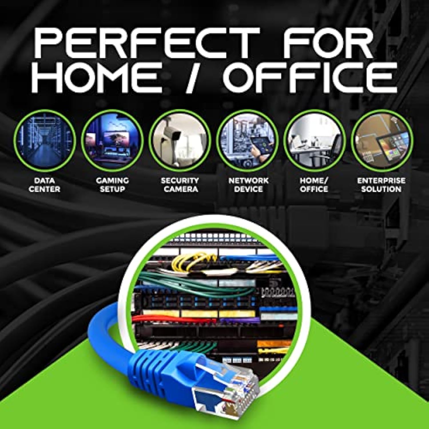 GearIT 20-Pack, Cat5e Ethernet Patch Cable 10 Feet - Snagless RJ45 Computer LA