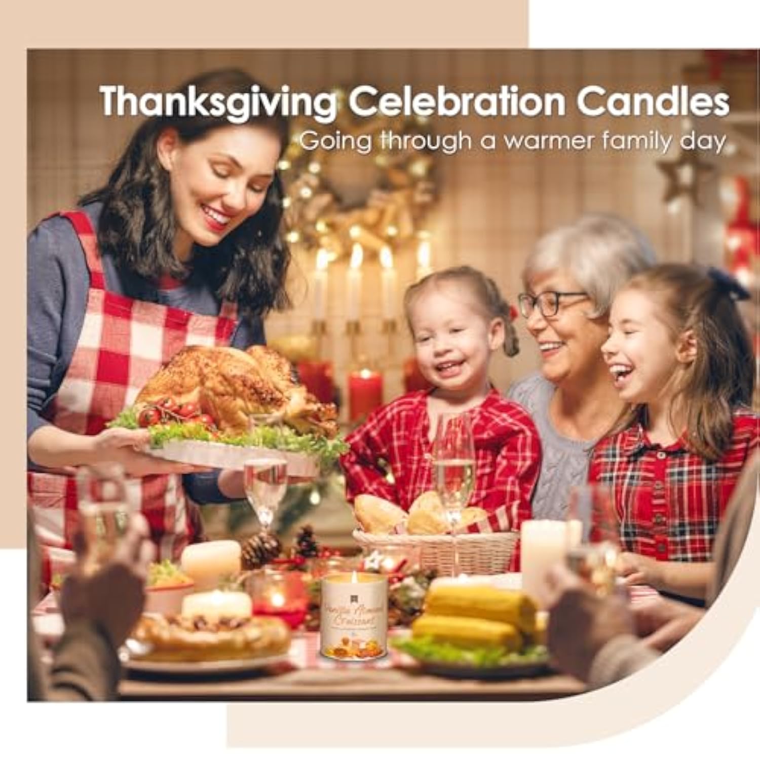 54Oz Winter Fall Scented Candles Set, 6Pack Soy Wax Candles House Warming Halloween Christmas Gifts, 9Oz Halloween Chirstmas Candles For Women Men Apple Pie/Cinnamon/Pumpkin/Vinilla/Hot Cocoa Candle