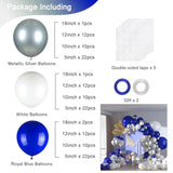 136-Pc Blue, White, and Silver Balloon Garland Kit with Confetti for Party Decor