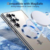 Official Titanium Case for Samsung Galaxy S24 Ultra, Compatible with MagSafe, Full Camera Cover Protection, Metallic Glossy Slim Luxury Phone Case for Galaxy S 24 Ultra, Black