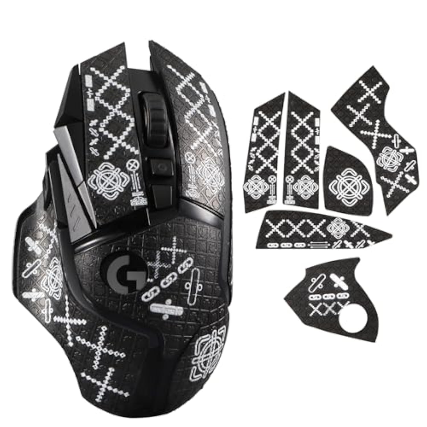 Mouse Grip Tape Sticker For Logitech G502 Lightspeed / G502 Hero Mouse Anti Slip Skin Self-Adhesive,Pre-Cut,Sweat-Resistant Game Mice Accessories(Printing Pattern)