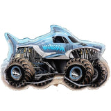 4 Pack Monster Jam Truck Foil Balloons Grave Digger, El Toro Loco, Max D & Megalodon