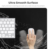 Japanese Sea Wave Anime Large Gaming Mouse Pad For Desk (31.5X15.7 In) Computer Desk Pad Mat With Non-Slip Rubber Base,Double Stitched Edges,3Mm Thick Mousepad Xxl For Keyboard And Mouse