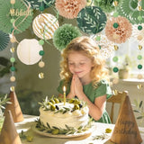 Sage Green Party Decorations Kit For Birthday,Paper Decor With Flower,Lantern,Party Garland,Streamers For Netural Baby Shower,Bridal Shower,Boho Wedding,Bachelorette,Woodland Theme Parties