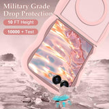 for  Galaxy Z Flip7 Case, Curly Wavy Frame Hard Translucent Matte Clear Back Cover for Women Men Compatible with Magsafe Shockproof TPU Bumper