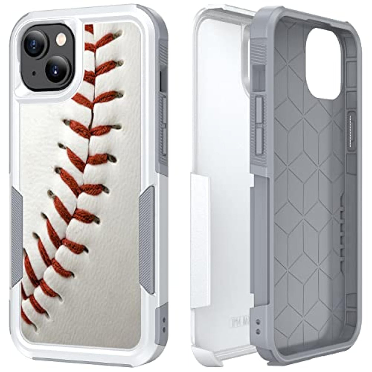 Case For Iphone 14, Baseball Sports Red Pattern Shock-Absorption Hard Pc And Inner Silicone Hybrid Dual Layer Armor Defender Case For Apple Iphone 14