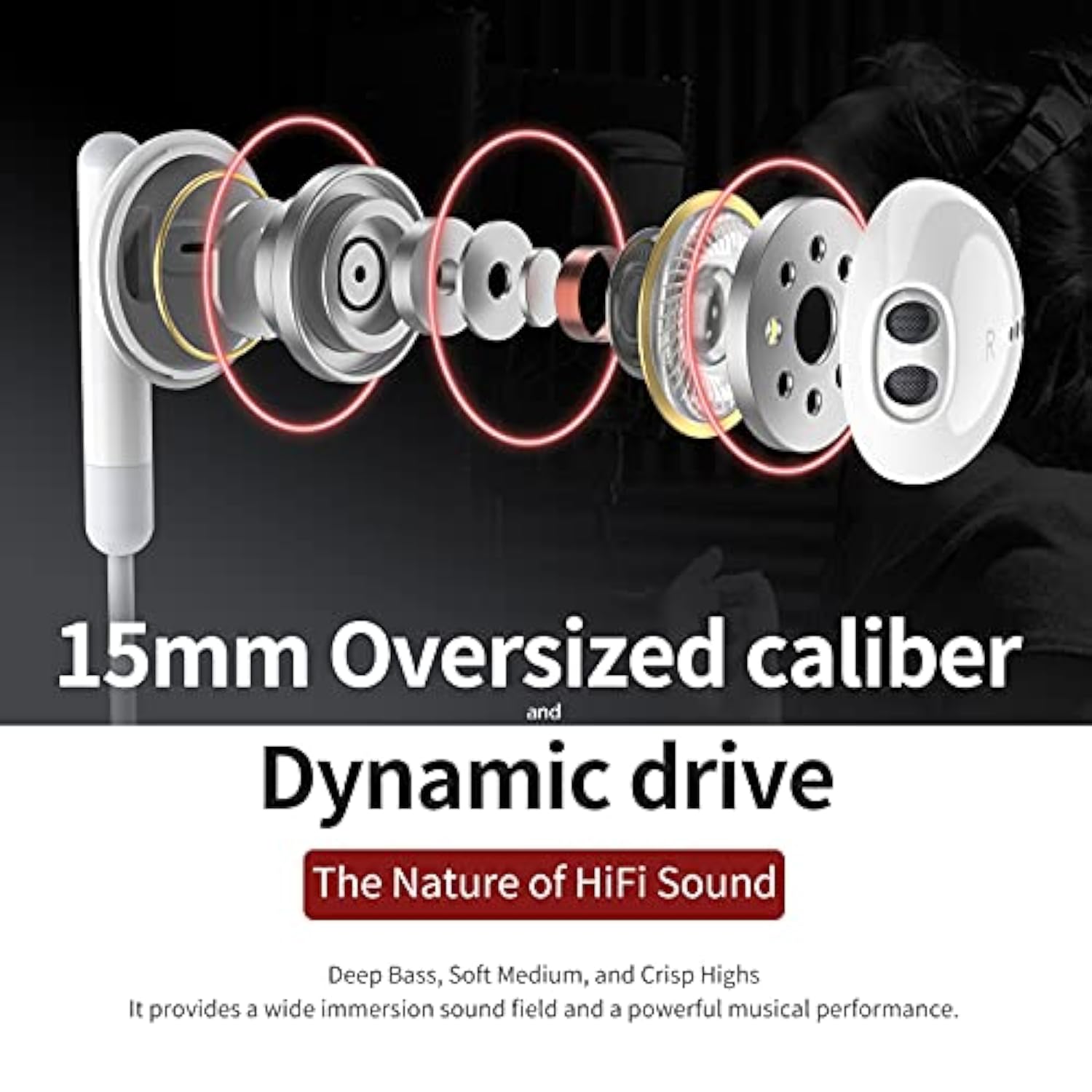 Wired Earbuds With Microphone, Wired Earphones In Ear Headphones Hifi Stereo,