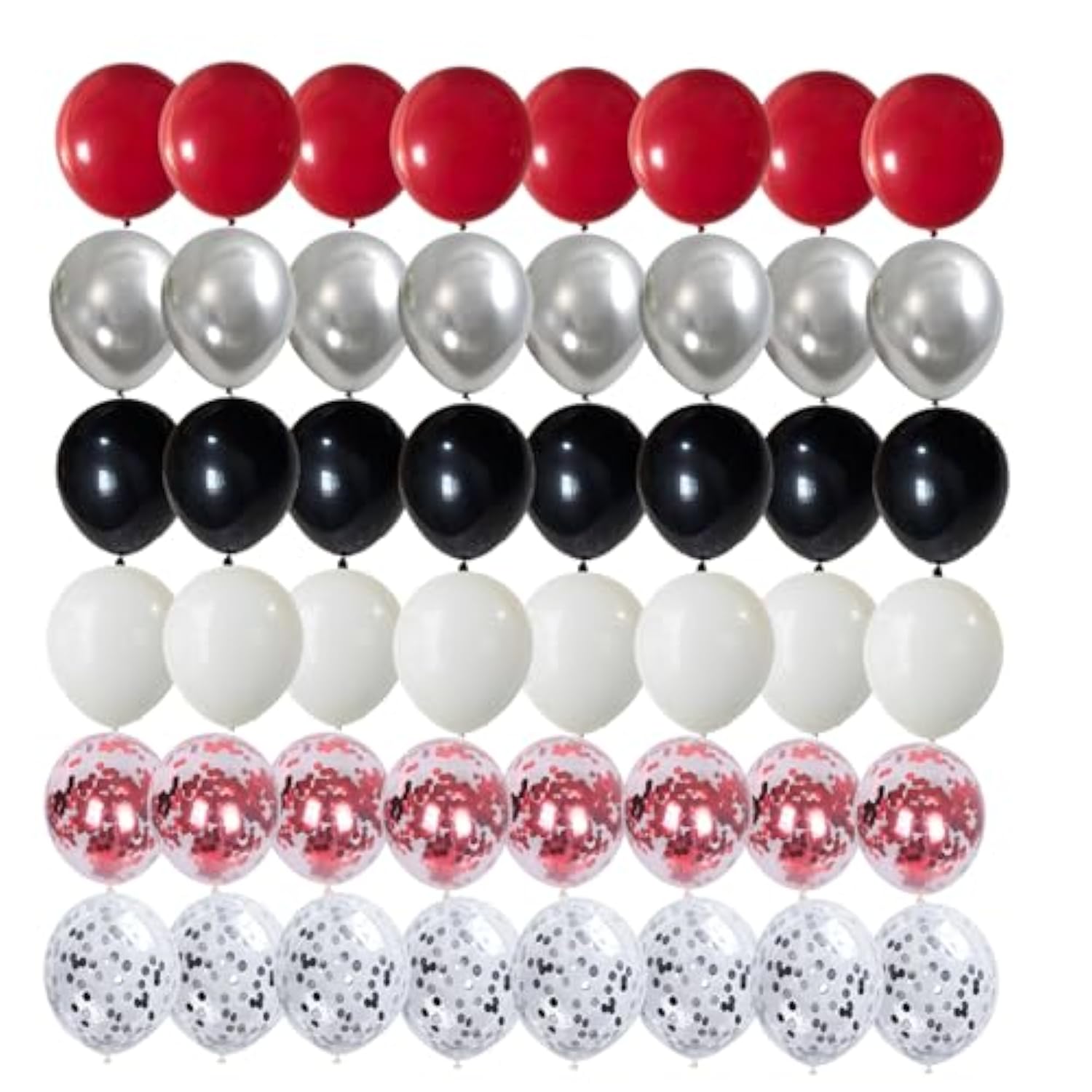 Red Black Balloon Arch Kit 60pcs Red Black White Confetti Balloons for Party
