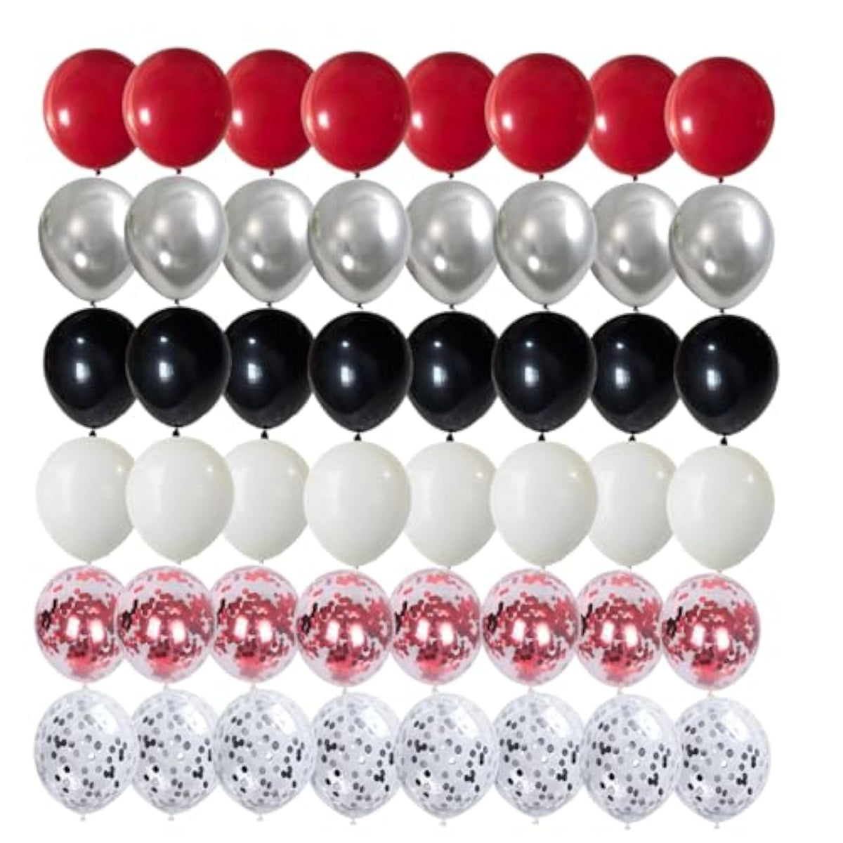 Red Black Balloon Arch Kit 60pcs Red Black White Confetti Balloons for Party