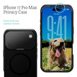 iPhone 17 Pro Max Privacy Case with MagSafe and Lens Protection for Front and Rear Cameras, Slim Shockproof Phone Cover 6.9-inch