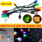 Led Christmas Lights Usb C Cable, Usb To Type C Charging Cable, 50-Inch 10Led
