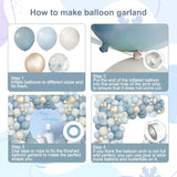 150PCS Dusty Blue Balloon Garland Kit - Pastel & Gold for Baby Shower  Party