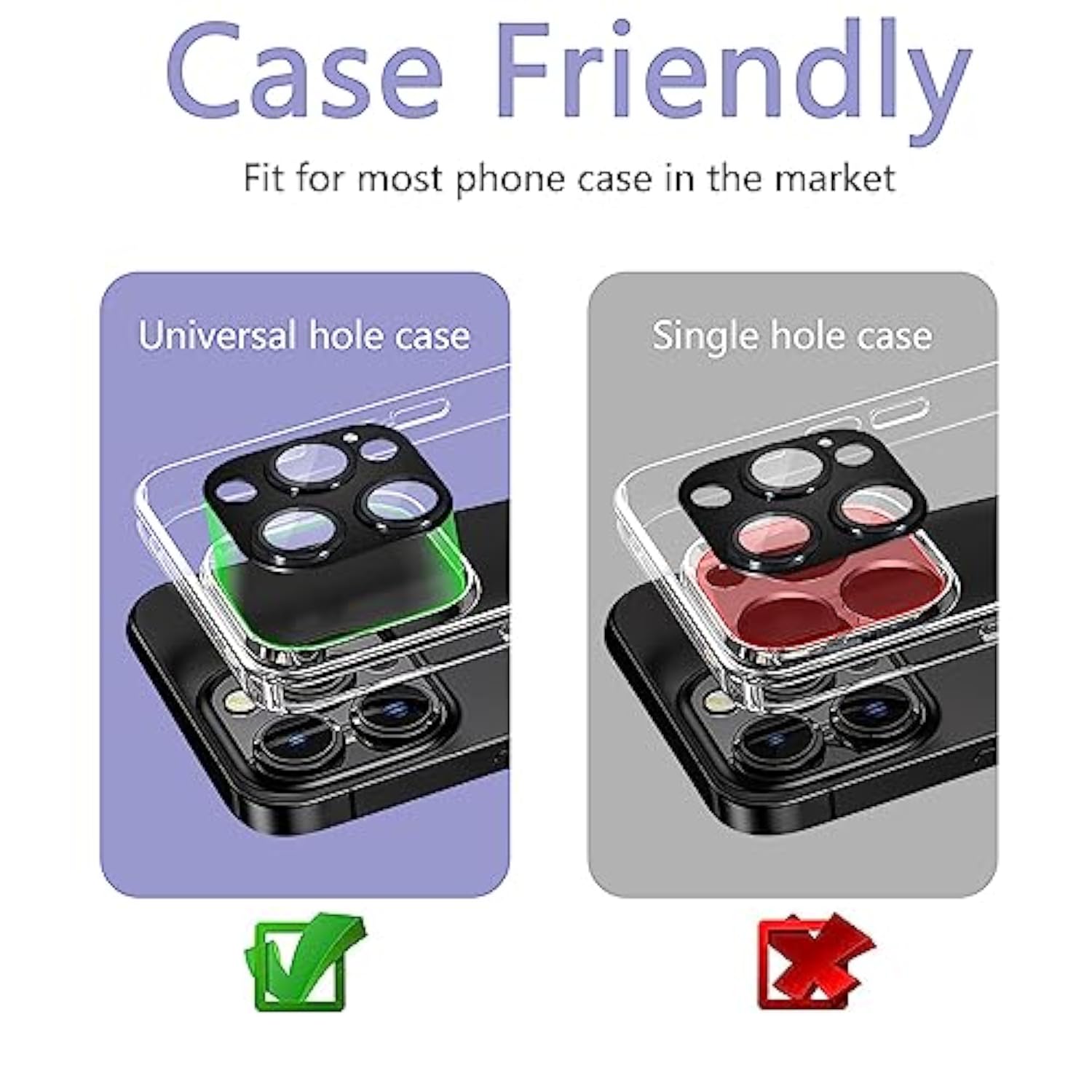 2 Pack Camera Lens Protector For Iphone 14 Pro/14 Pro Max,[Not Easy To Breakn ] Ar Tempered Glass Strong Adsorption Metal Camera Cover Screen-Dark Purple