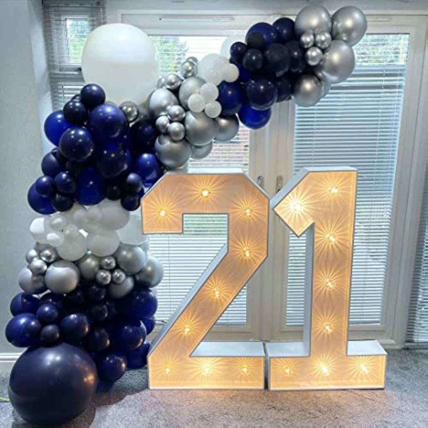Navy Blue & Silver Balloon Arch Kit: 130-Piece Party Decoration