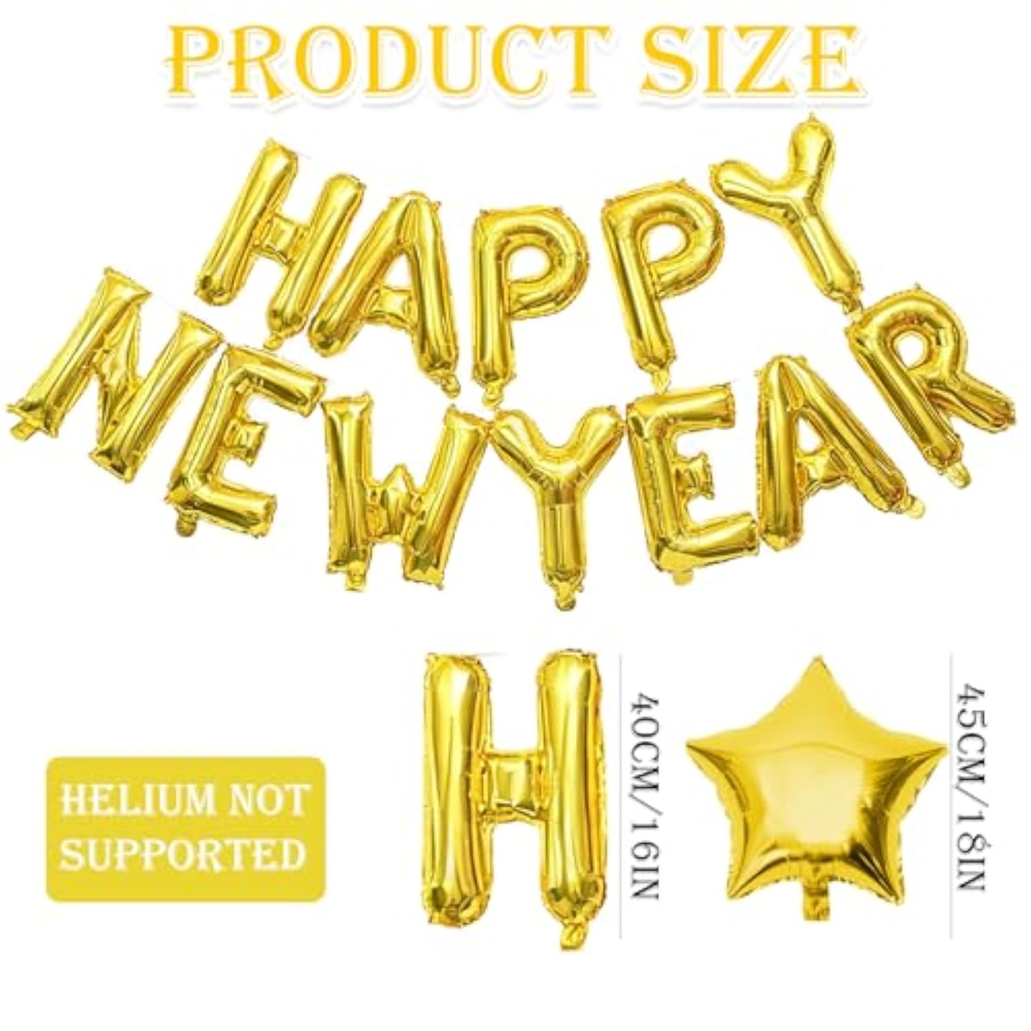 2026 Gold Number Balloons & New Years Eve Party Decor Supplies