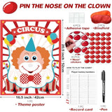 Pin The Nose On The Clown, Circus Party Games, Carnival Themed Party Games Toddlers Preschool Party Supplies Favors For Boys Girls Adults 35 Guests