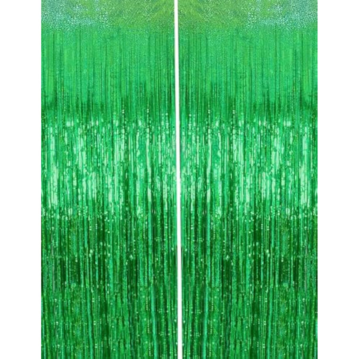 2Pcs Green Birthday Photo Backdrop, Tinsel Streamers & Party Favors