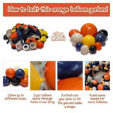 Halloween Balloon Arch Kit: Double Stuffed Blue, Orange, Black & Cream