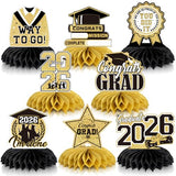 8 PCS Graduation Party Decorations Class of 2026 Honeycomb Centerpieces for Graduation Table Decor.