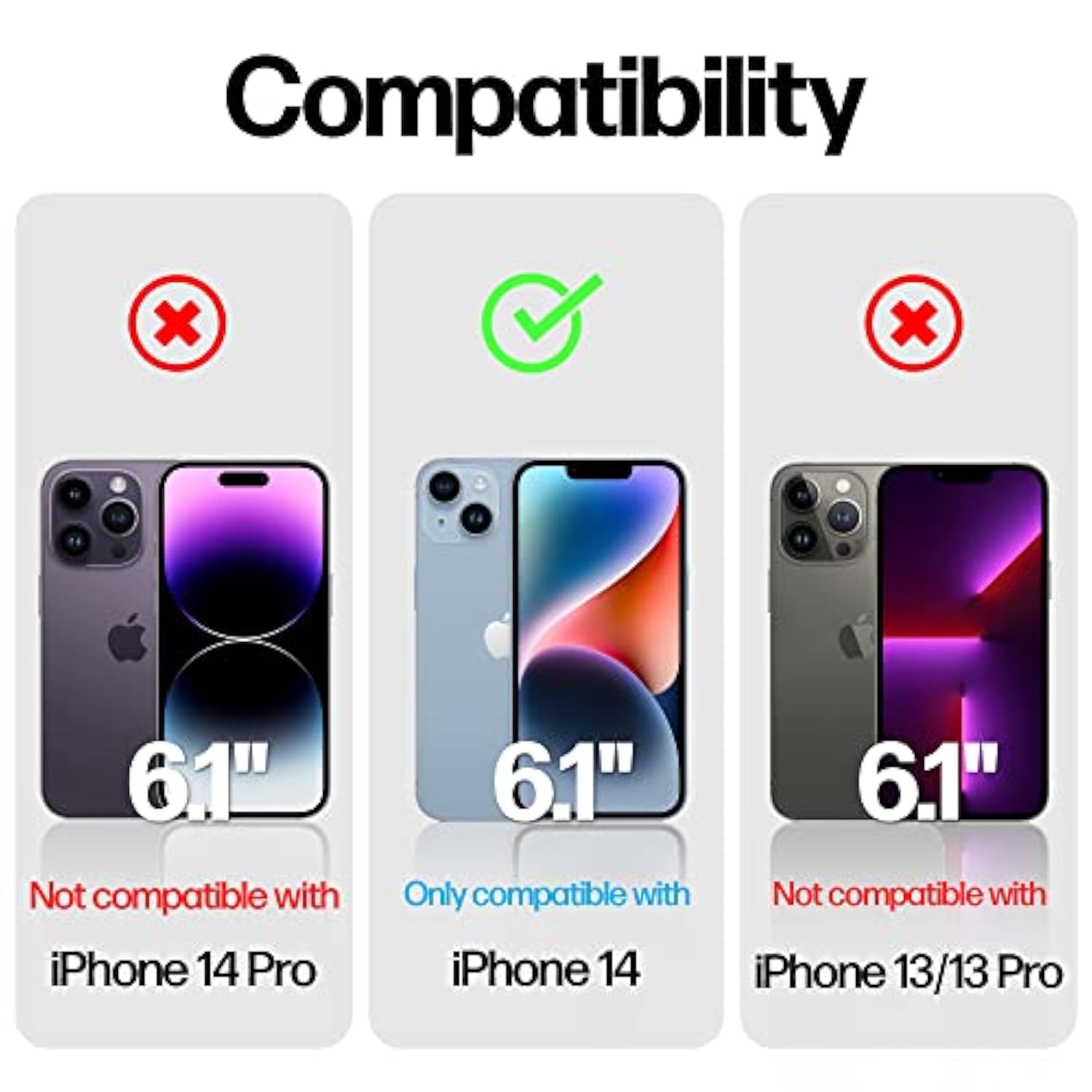 Designed For Iphone 14 Screen Protector And Camera Lens Protectors With Easy Install Kit [Premium Tempered Glass], [9H Hardness] 2+2 Pack