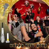 60 Pcs Silver New Year Party Noisemakers Kit 2026