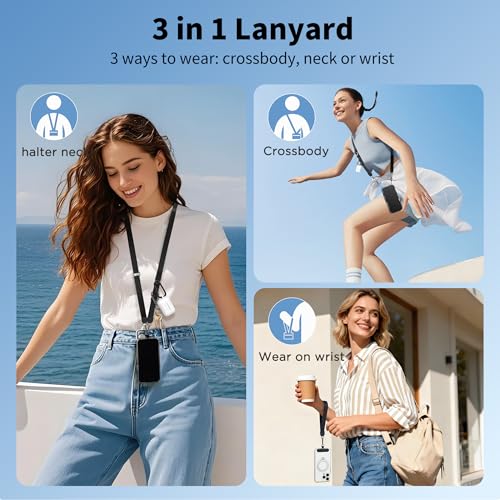 Multifunctional Cell Phone Lanyard - 3-in-1 Detachable Adjustable Crossbody Strap & Neck Lanyard & Wrist Lanyard for Men & Women with 2 Patches for