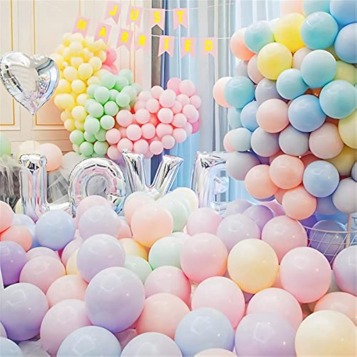 Pastel Rainbow Mini Balloons - 5 Inch, 200 Count, Wedding & Party Decor Supplies