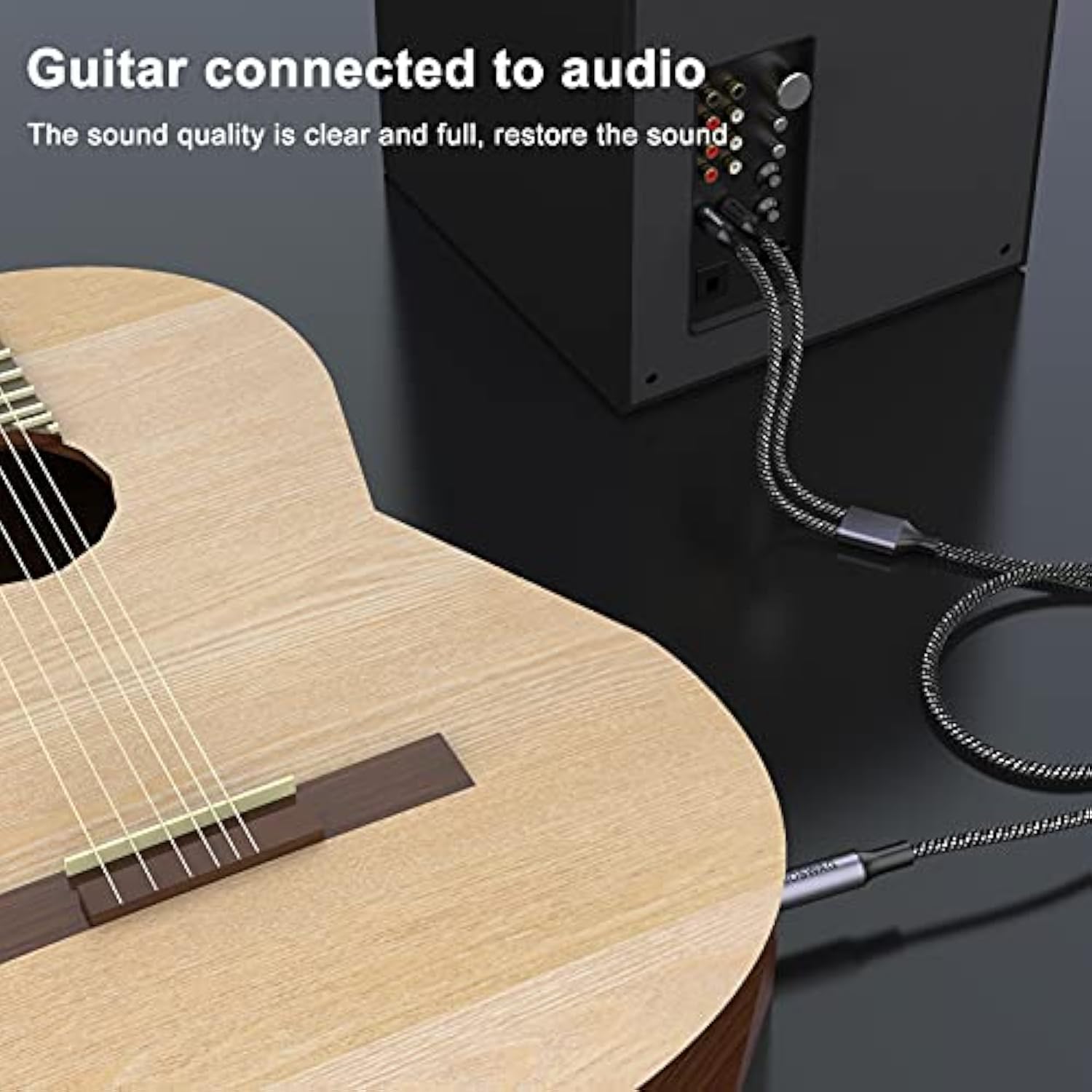 1/4 To Rca Cable, Quarter Inch Trs To Rca Audio Cable 6.35Mm Stereo Jack To Du