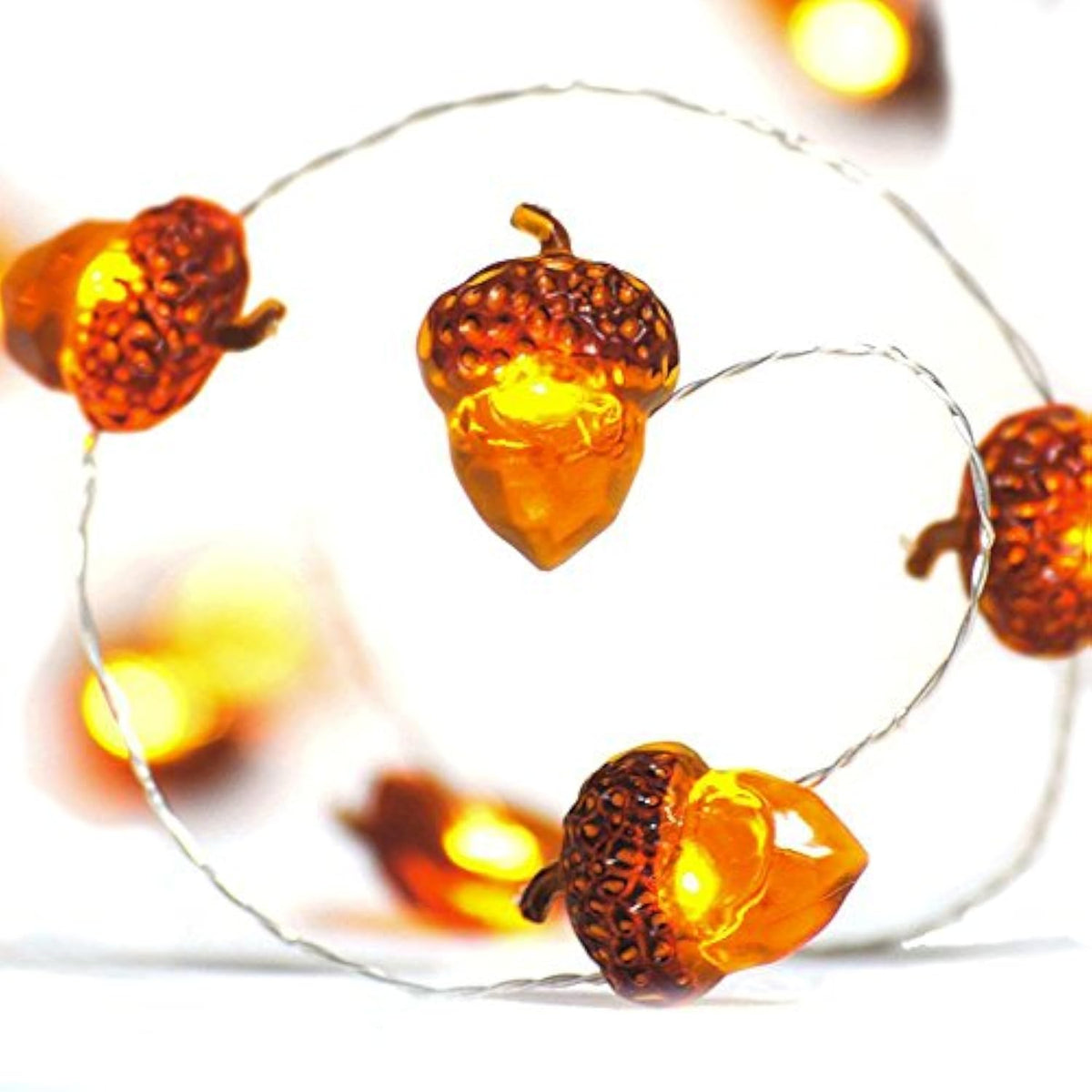 Thanksgiving Decorations Acorn Lights String 10Ft 40 Leds Fairy String Lights Battery Operated With Remote Fall Lights F