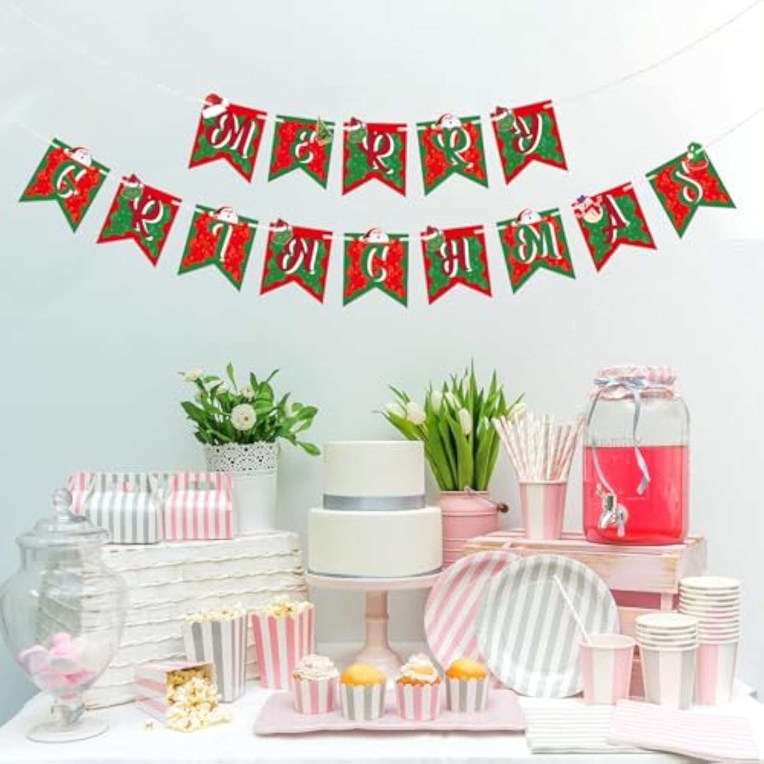 Merry Grinchmas Colorful Christmas Party Banner Kids Holiday Decorations
