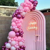 Pink Balloons Metallic Hot Pink Balloons 60Pcs 12Inch Light Pink Dark Magenta Pink Latex Balloons For Grils Birthday Princess Baby Shower Wedding Party Supplies Decoration