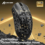 R5Ultra 8K Carbon Fiber Wireless Gaming Mouse With 42000 Dpi -Paw3950 Max Sensor -39G Ultra-Lightweight-Nordic 52840 Mcu Chip-Wired/Bt/2.4Ghz Wirelss Programmable Mouse For Pc/Mac (Black)