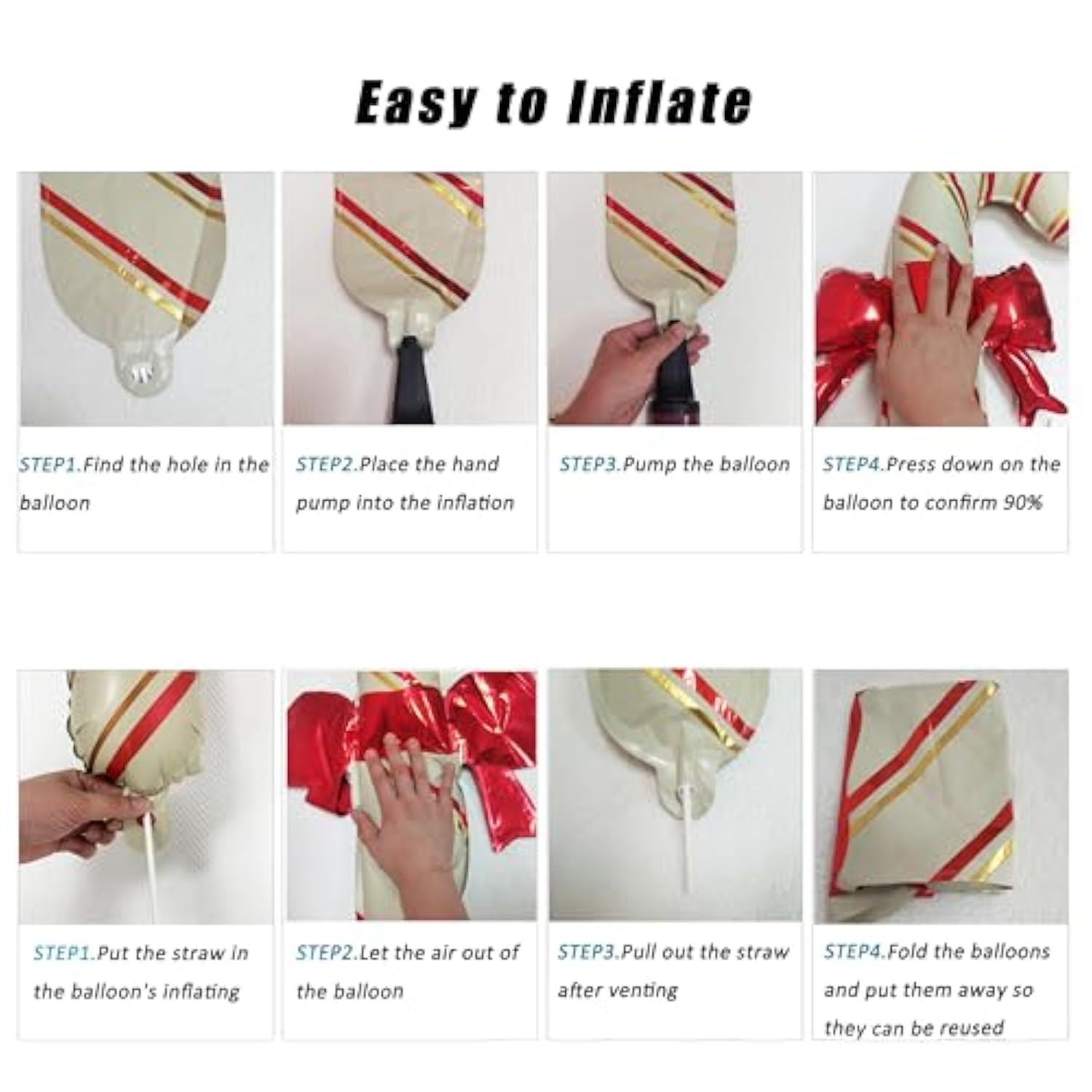 3-Piece Christmas Bow and Candy Cane Foil Balloon Set for Holiday Party Decor