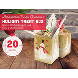 Gia'S Kitchen Christmas Treat Gift Containers, 20 Pack - 3D Christmas Gift Boxes To Hold Delicious Holiday Treats - Perfect Cookie Holders For Gift Giving, Party Favor Bags - Snowman