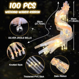 100 Pcs LED Fairy Wands with Lights and Bells for Weddings, New Year, and Parties