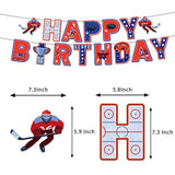 Ice Hockey Party Happy Birthday Banner-Hockey/Sports Games/Match Themed Party Decorations Supplies Hockey/Sport Birthday Party Decorations Supplies Favors Decor