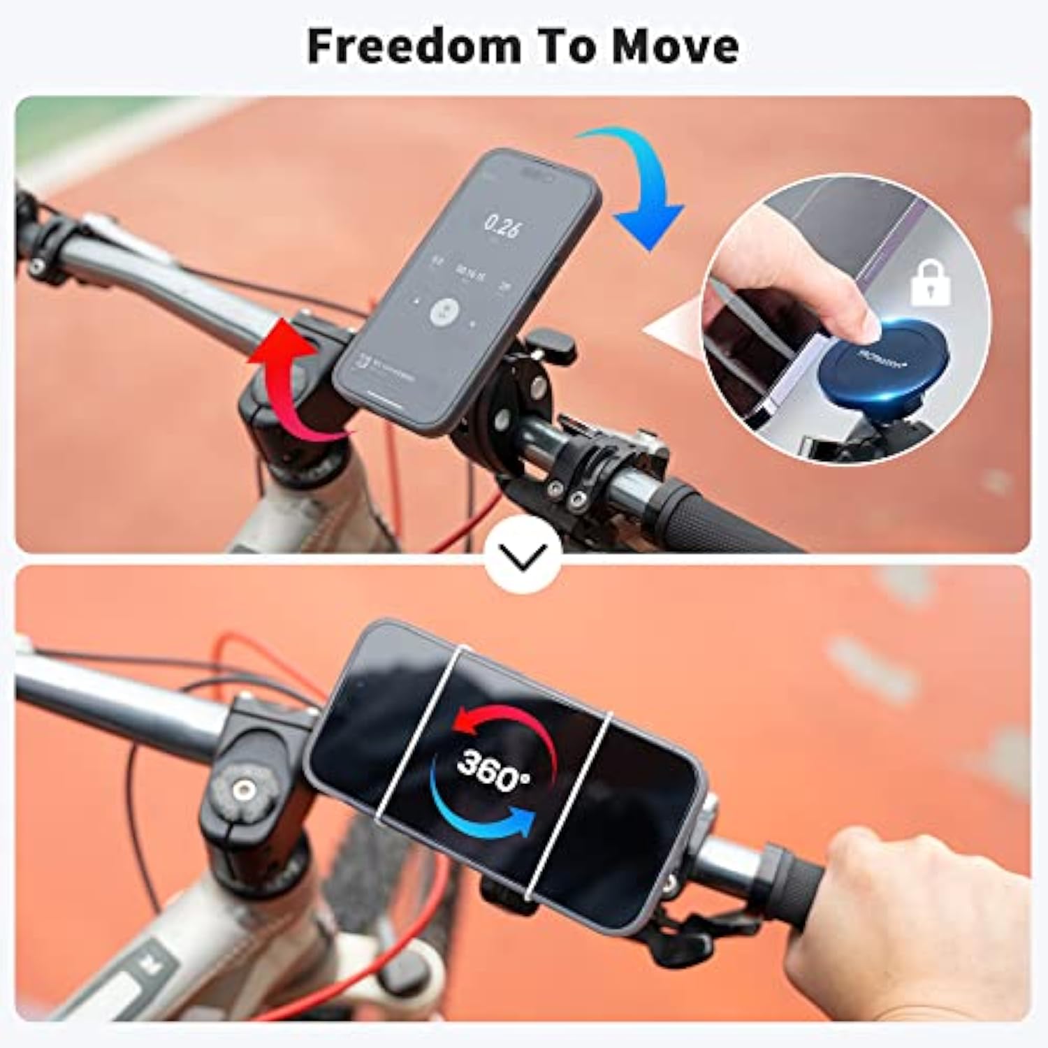 Phone Holder Mount Magnetic Accessories: Fitness Equipment Gym Motorcycle Handlebar, Exercise Bike, Treadmill, Stroller, Cart, For Magsafe 16 15 14 13 12 Plus Pro Max & All Phone Stand Clamp