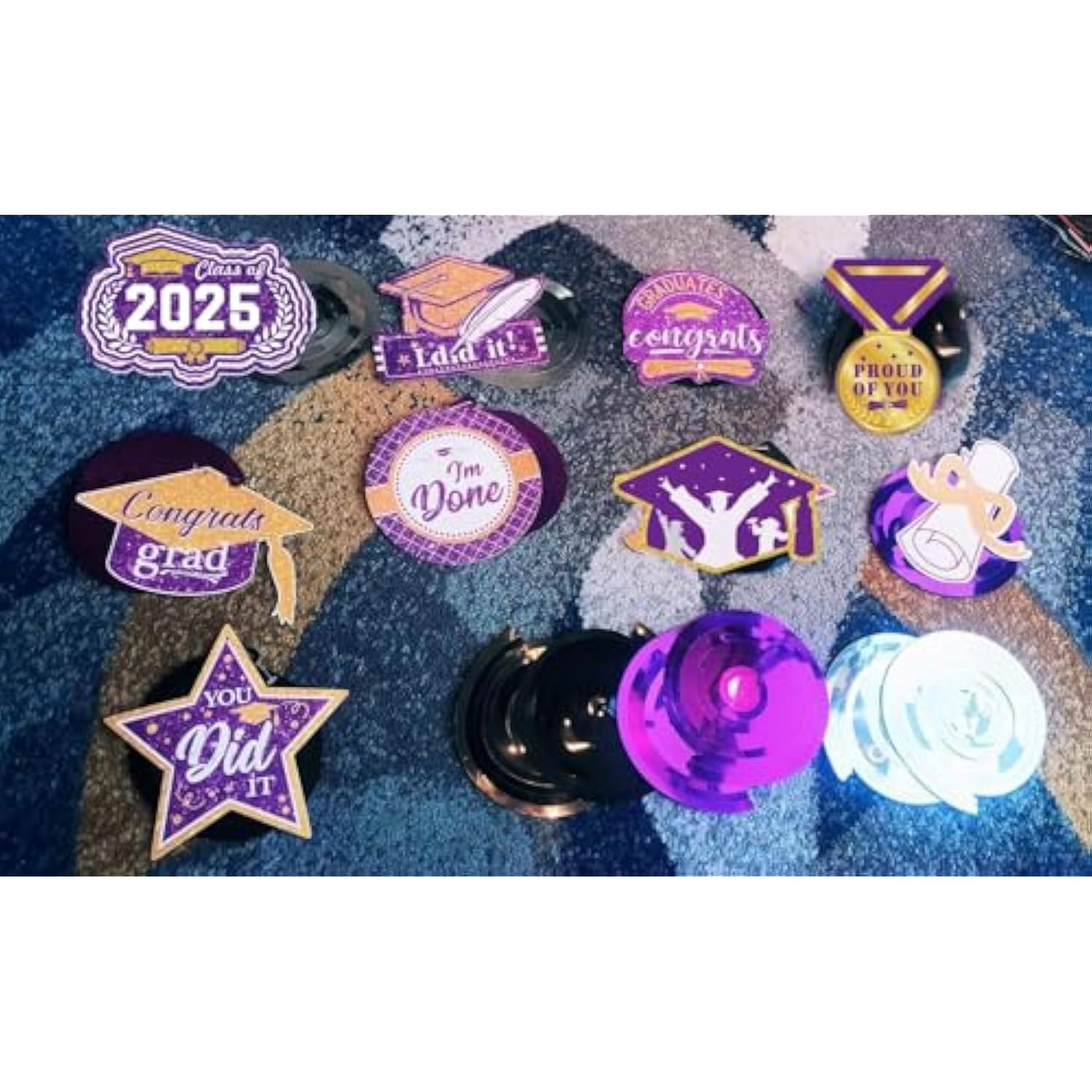 Graduation Decorations Purple Gold 2026/Purple Gold Graduation Party Decorations Nyu Hanging Swirls Class Of 2026 Purple For Isu Grad Party