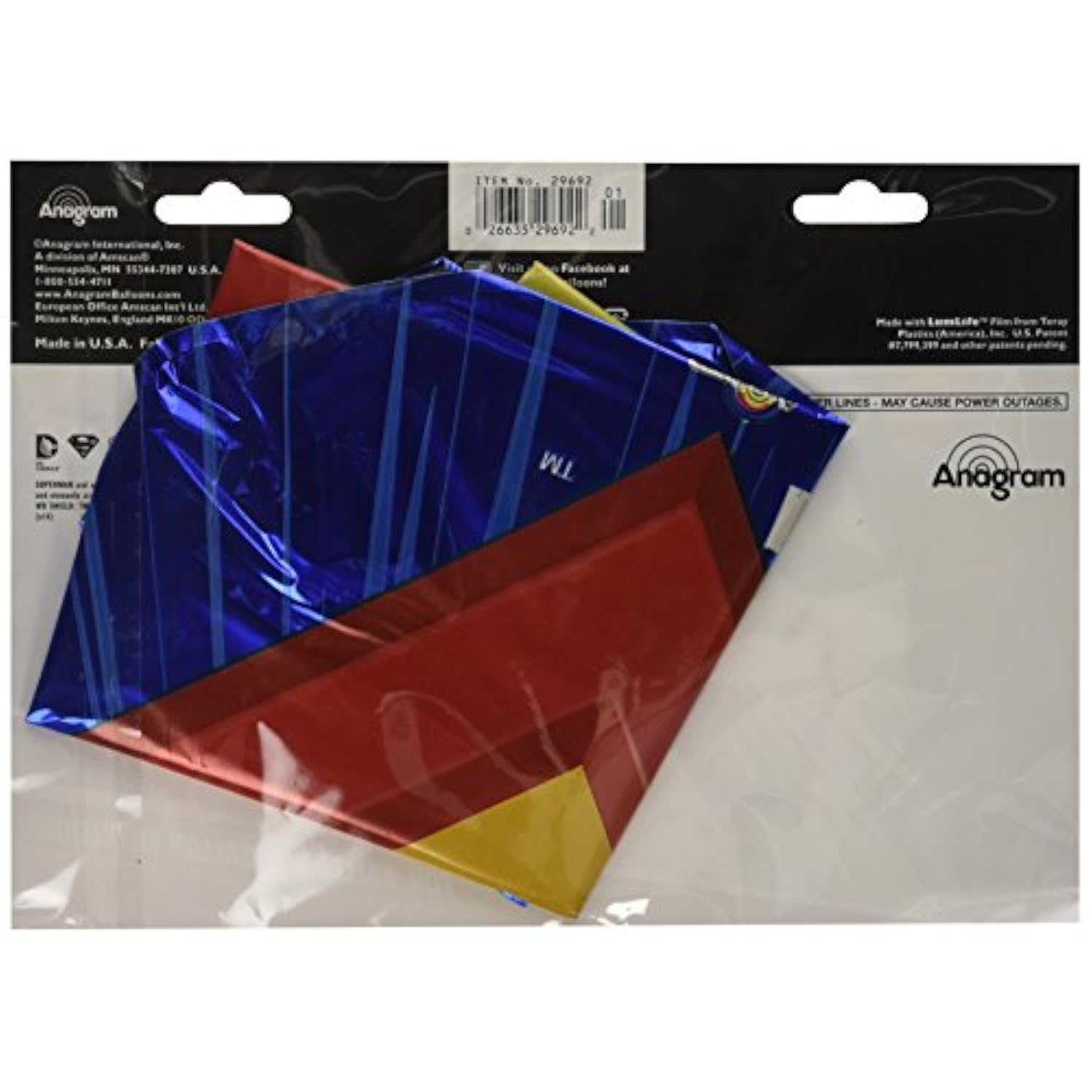 Anagram International 10022957 International Superman Emblem Pack Balloon, 26", Multicolor