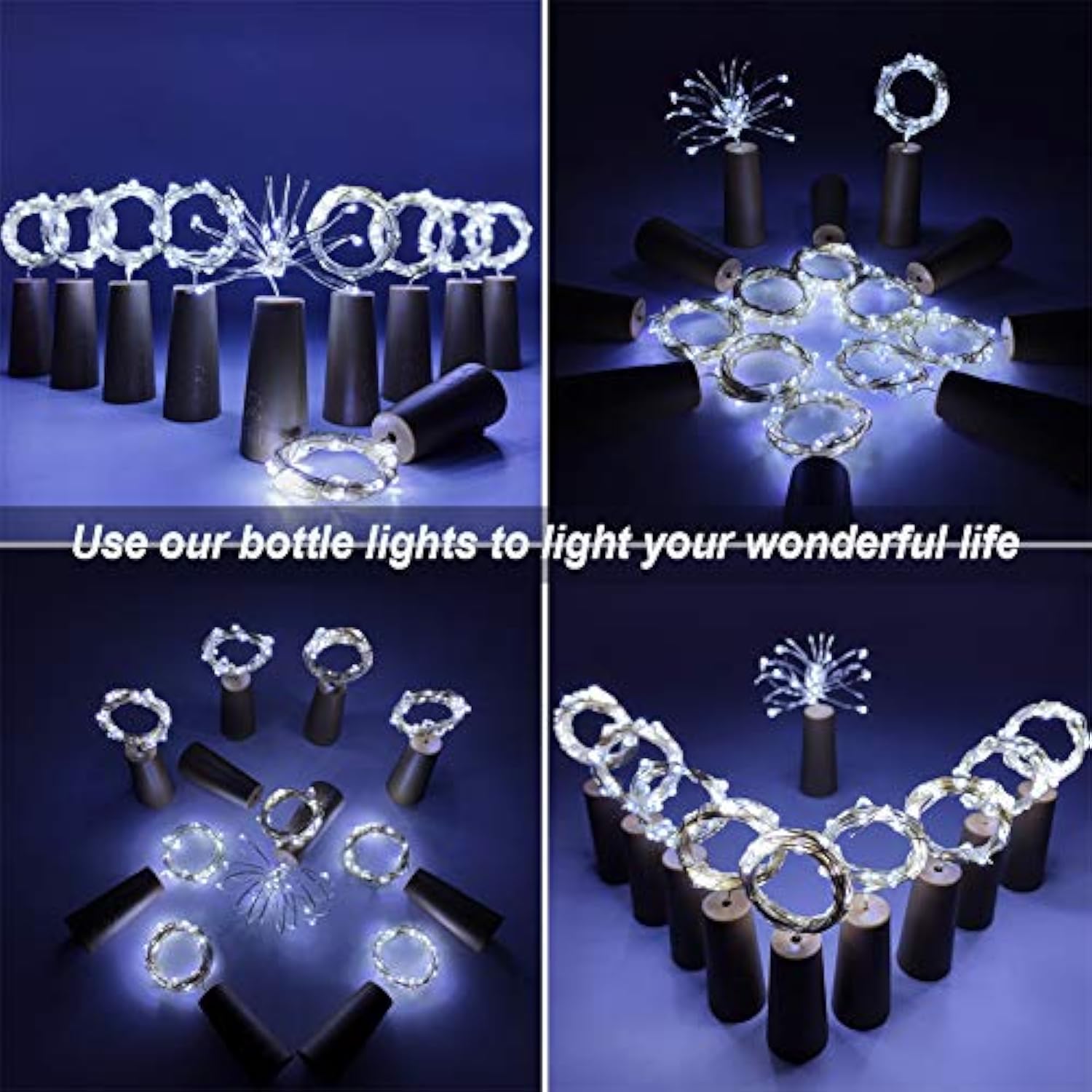 Wine Bottle Lights With Cork Switch [10 Pack] | Easy-To-Use 3.3Ft 20 Led Bottle Lights | Universal Size Cork Lights For