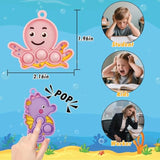 32Pcs Sea Animal Pop Fidget Toys Bulk, Mini Pop Keychain,Party Favors For Kids, Goodie Bag Stuffers,Classroom Prizes,Treasure Box Toys