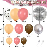 87pcs Cow Print Balloon Garland Kit Pink Brown Nude Western Rodeo Party Decor