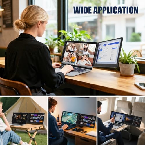 Laptop Screen Extender, 14" 1080P Fhd Ips Laptop Monitor Extender For Home Office, Dual Travel Monitor For Laptops 13-17.3", Usb-C Hdmi Plug-Play For Macos Windows Ps Switch Xbox Phone Pad