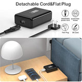 Usb C Charger Block 100W, 5 Ports Charging Blocks Ultra Thin Flat Plug, Usb Charging Hub With 360° Rotated Adhesive Punch-Free Holder, Charging Station For Laptops, Tablets, Cellphones Stuff