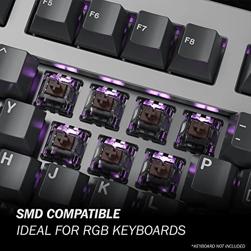 Ks-15 Optical Switches For Mx Mechanical Gaming Keyboard | 55G Force | Tactile| Clear Top Rgb Switches For Backlit Keyboard | (65 Pcs, Brown)