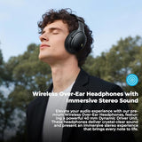 Active Noise Cancelling Headphones, Wireless Headphones Over Ear, Foldable Bluetooth 5.3 Over The Ear Headphone, 50H Playtime, Hd Stereo Sound, Custom Eq Via App For Travel, Office, Home