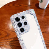 Compatible With Samsung Galaxy S23 Ultra Bling Clear Case For Women,Glitter Phone Case With Sparkle Rhinestone Diamond Camera Protection?Airbag Anti-Fall Crystal Hard Cover For Girl