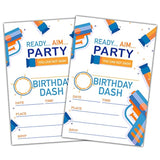 Nerf Birthday Party Invitations, Nerf Birthday Invitations For Boys Girls, Kids Birthday Invites, Theme Birthday Party Decorations, 20 Invitations With 20 Envelopes - B001